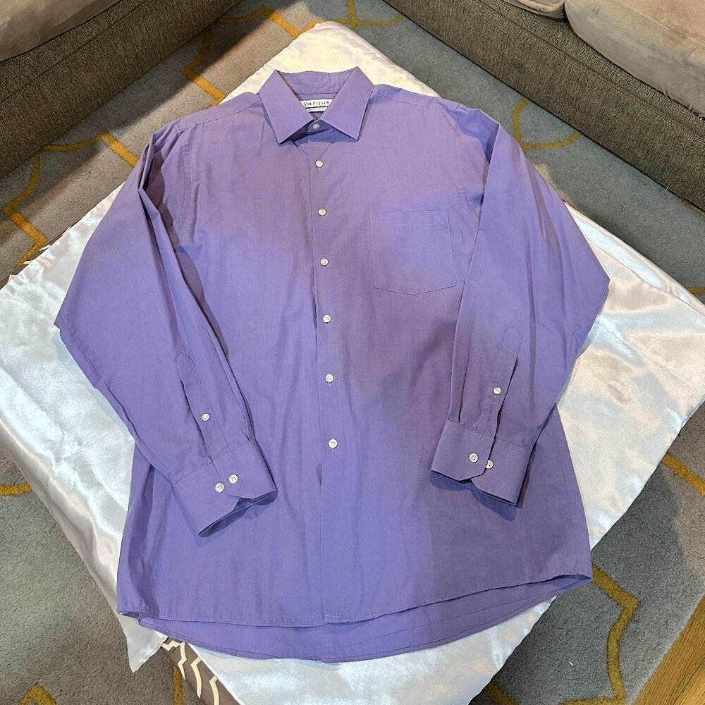 VanHeusen Regular Fit Lavender Dress Shirt, Size L - 16/16 ½” – 34/35
